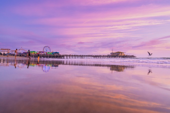 Santa Monica Beach am Abend