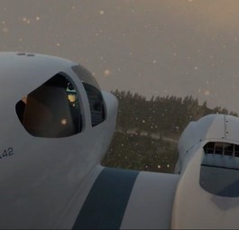 Das Bild zeigt die Visualsierung eines Unfalls einer DA 42 im Jahr 2009.