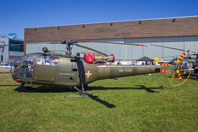 Eine Aloutte III, die früher für die Schweizer Armee flog.