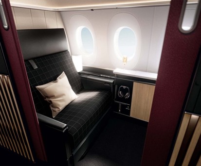 Die First Class-Suite von Swiss Senses am Fenster: Gibt es erst auf Langstrecken.