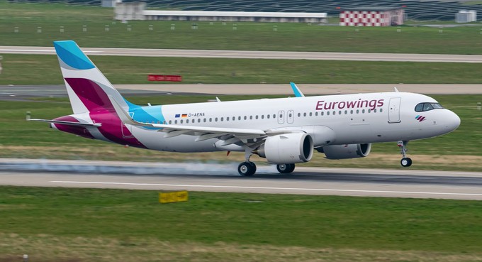 Hier landet er: Der erste Airbus A320 Neo von Eurowings.