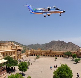Saras-Prototyp über Jaipur: Die Regierung will neu Regionalflugzeuge mit ausländischer Hilfe bauen.