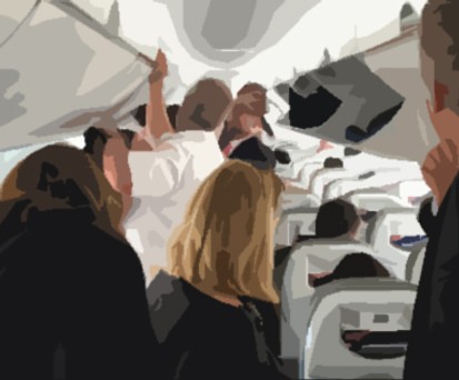 Warten im Flugzeug: Da kann es schon mal eng werden.