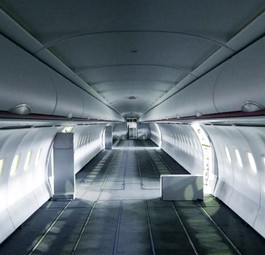 A glance into the  stripped down A321: In it, Aegan Airlines carries medical equipment.
