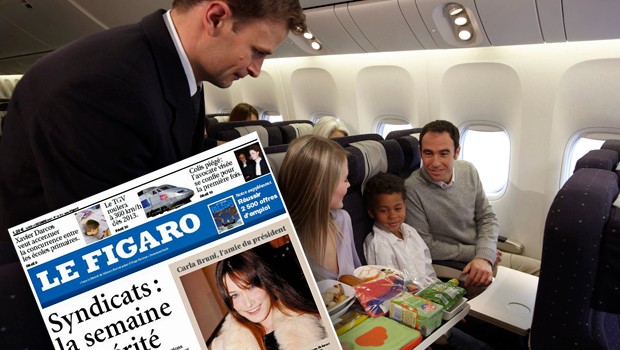 Der Figaro an Bord einer Air-France-Maschine: nicht immer gerne gesehen.