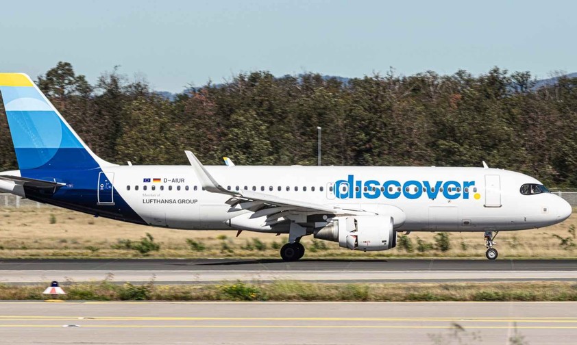 Ein Airbus A320 von Discover: Testballon für Monitore in jedem Sitz.