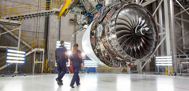 Produktion des Trent XWB: Rolls Royce baut die Triebwerke nun auch in Dahlewitz zusammen.