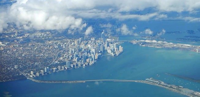 Anflug auf Miami.