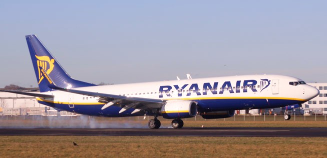 Boeing 737 von Ryanair in Linz.