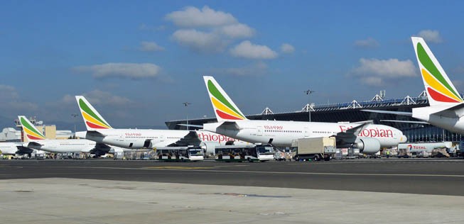 5. Flüge zwischen Äthiopien und den Vereinigten Arabischen Emiraten: +9,5 Prozent pro Jahr (im Bild: Flughafen Addis Abeba).