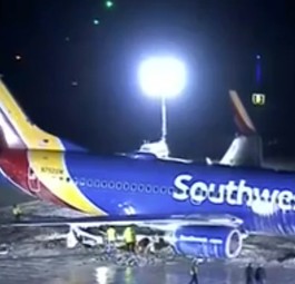 Notfallzone rettet Boeing 737 von Southwest