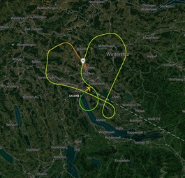 Herz über Zürich: Der Airbus A220 von Swiss flog diesen Kurs als Gratulation zur Silbermedaille.