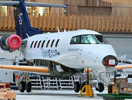 Erster Pilatus PC-24 für Unicair: Das Flugzeug wird ein Ambulanzjet.