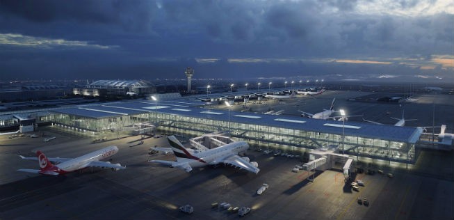 So soll der neue Flugsteig von außen aussehen.