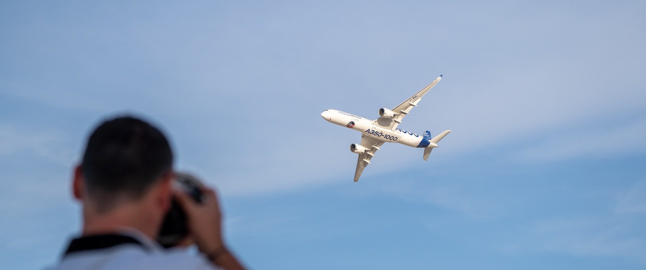 Airbus A350-1000, hier bei der Dubai Airshow 2023: Überzeugt er nun auch Emirates?