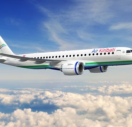 Darstellung einer Embraer E190-E2 in den Farben von Air Kiribati: Die Fluglinie will ausbauen.