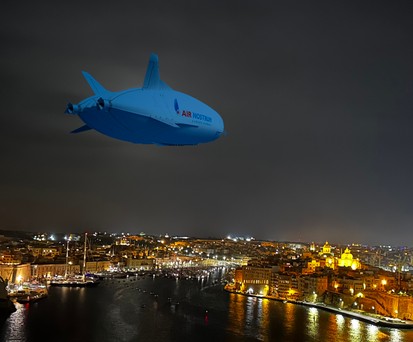 Airlander 10 über Malta (Montage): Soll Wirklichkeit werden.