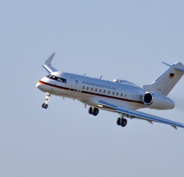 Vor der Landung hatte die Bombardier Global 5000 Probleme.