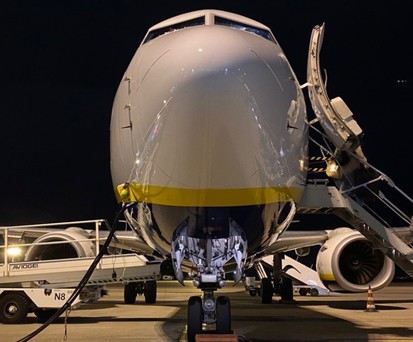 Boeing 737 von Ryanair: Zu früh losgefahren.