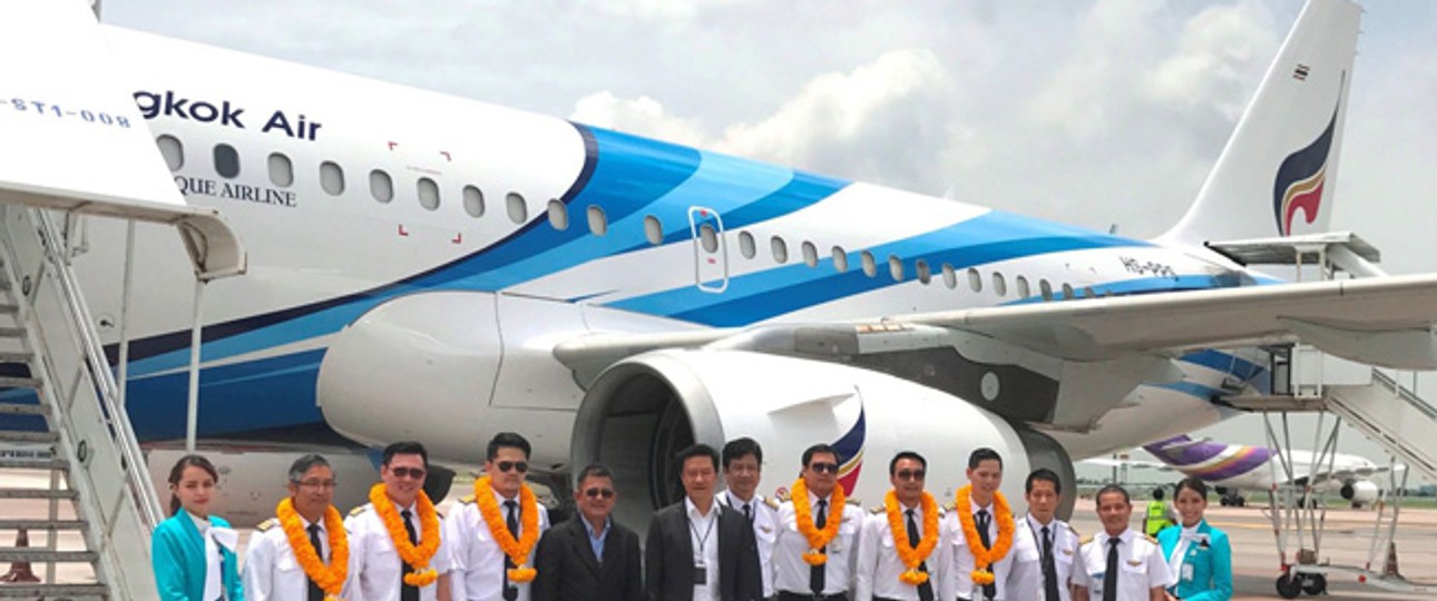 A319-Empfang bei Bangkok Airways im Juli: Bald sollen andere Flieger her.