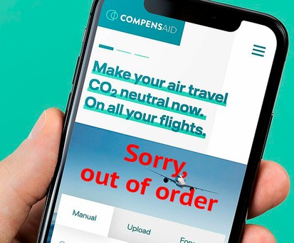 Webseite von Compensaid (Montage): Existiert nicht mehr.