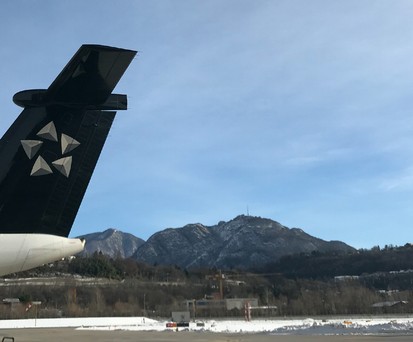 Dash 8 am Flughafen Lugano: Einstellung der Swiss-Flüge ist harter Schlag.
