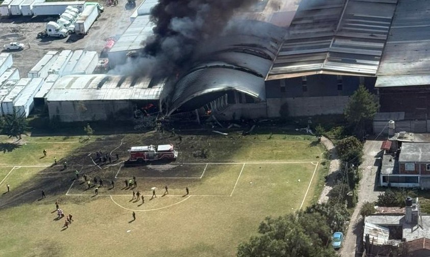 Absturzstelle der Citation: Das Flugzeug krachte in eine Werrkstatt.