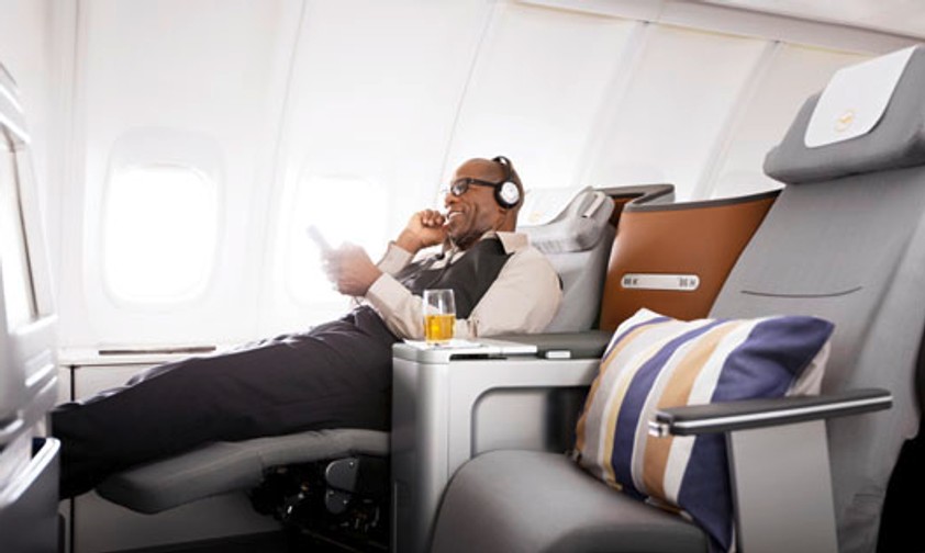 Business Class von Lufthansa: Stellen Sie sich das nun in Lila vor, und sie haben eine Ahnung wie die Business Class von Eurowings aussehen könnte.