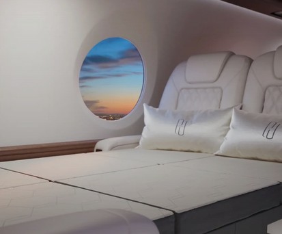 Ein Bett in einem Business-Jet: Hersteller Primadonna hat eine Lösung für zahlreiche Jets entwickelt.