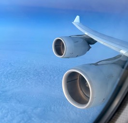 Blick aus dem Airbus A340-600 von Lufthansa: Jetzt ein Bild der Vergangenheit.
