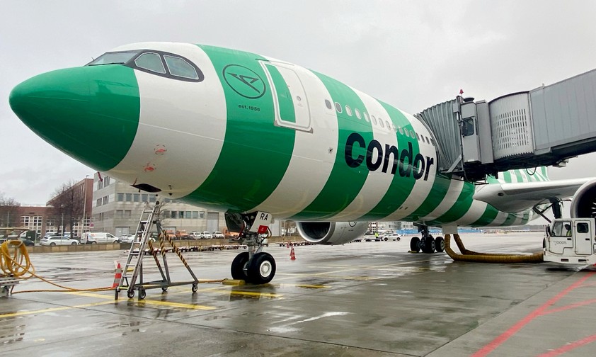 D-ANRA von Condor: Der erste A330 Neo der Airline muss auf Mauritius untersucht werden.