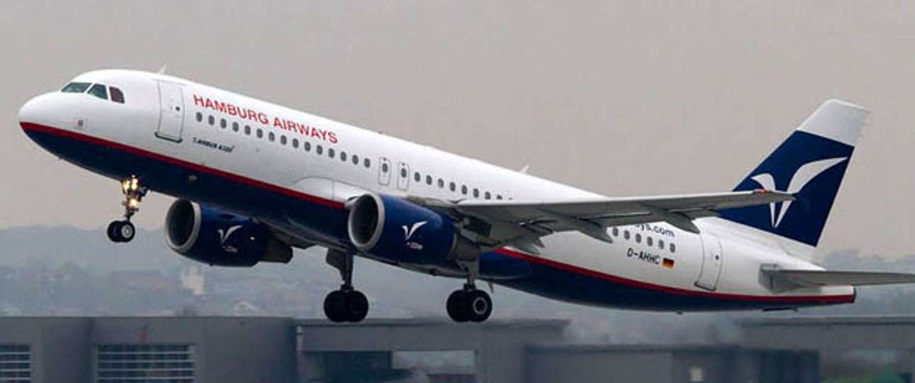 Airbus A320 von Hamburg Airways: Der Jet wird nie mehr so starten.