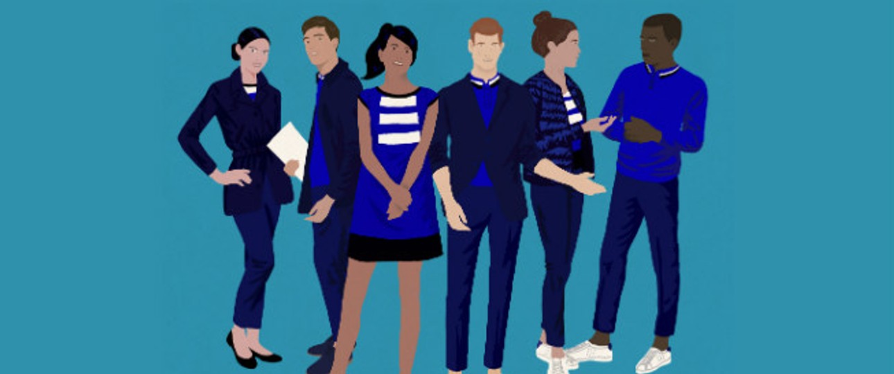 Eine Mischung aus Equipe Tricolore und Hipster - so sieht Air France die Crews von Joon.