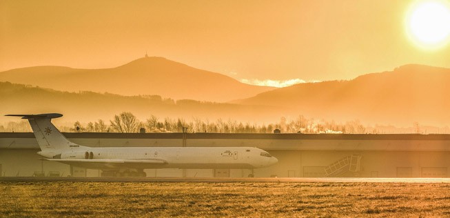 Die Ilyushin IL-62 M, die von Stockholm nach Caracas flog.