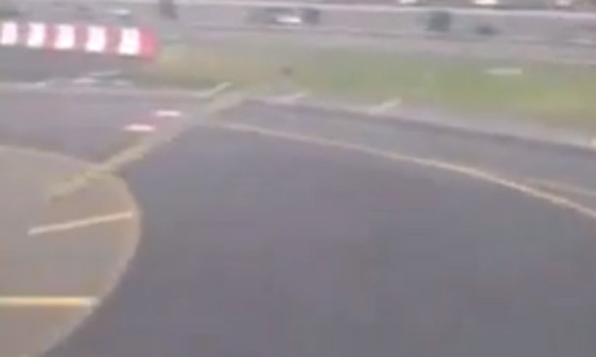 Kurz vor dem Crash: Blick auf die Piste.