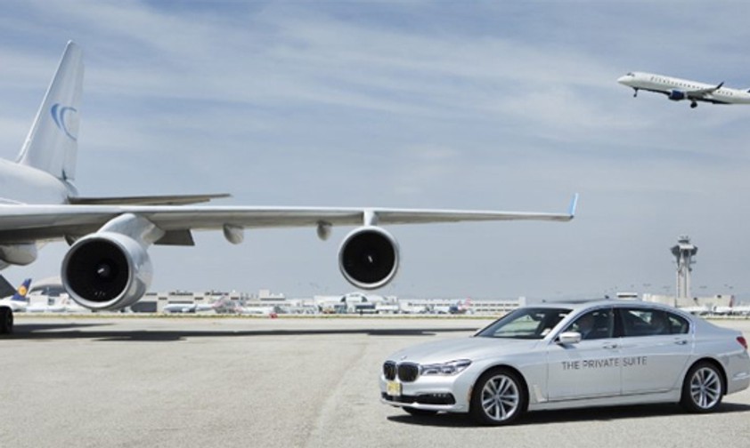 Mit dem BMW zum Flugzeug: Teil des Service bei The Privat Suite.