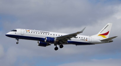 Embraer E190 von German Airways: Fliegt künftig für Condor Städtestrecken.