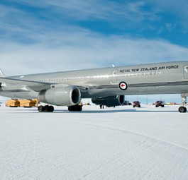 Boeing 757 in der Antarktis: Die Sicht war nicht so klar wie hier.