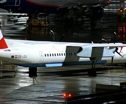 Dash 8 von Austrian Airlines mit dem Kennzeichen OE-LGJ: Fliegen noch etwas weiter.