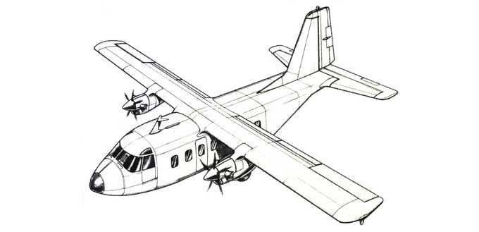 Zeichnung des Master Porter PD-01: Das knapp 14 Meter lange Flugzeugs...