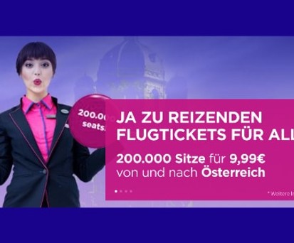 Wizz Air bietet auf ihrer Website «reizende Flugtickets für alle»