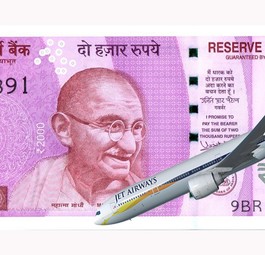 Indische Rupie, Boeing 777: Jet Airways hat kein Geld mehr für den täglichen betrieb.