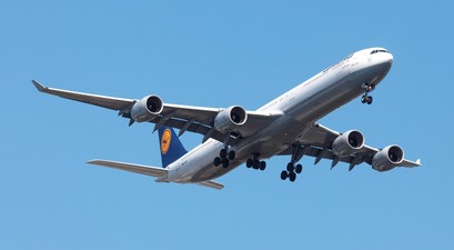 Die D-AIHW bei der Landung in Washington - auf einem ihrer letzten Flüge.