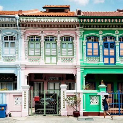 Häuser im Viertel Katong: Hier gibt es die beste Peranakan-Küche ivon Singapur.