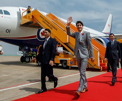 Kanadas Premierminister Justin Trudeau bei der Ankunft in Vietnam im November 2017: Ein A310 ist in Kanada noch als Can Force One im Einsatz.