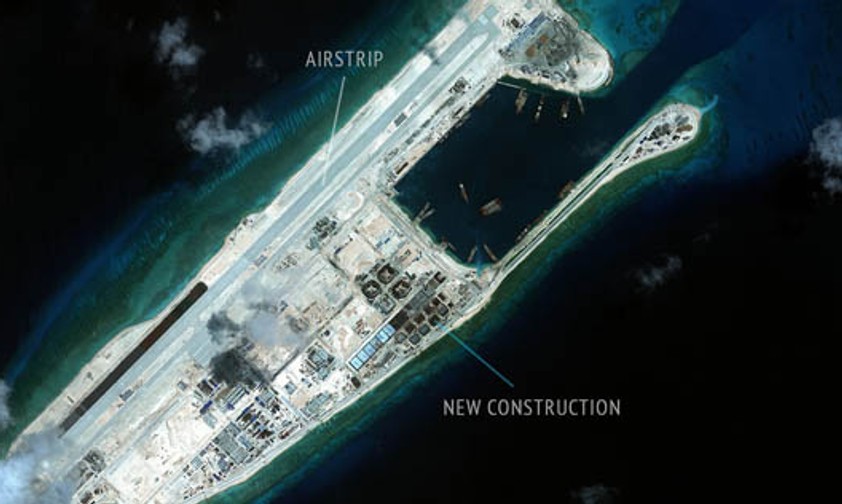 Das Riff Fiery Cross: China baut auf den Spratly-Insel Flughäfen.