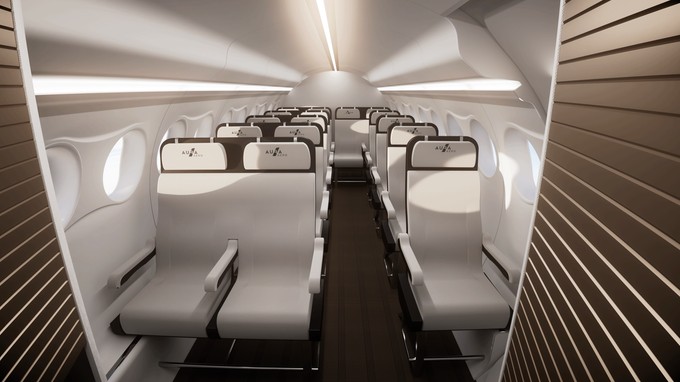 Die klassische Kabine für Regionalflüge.