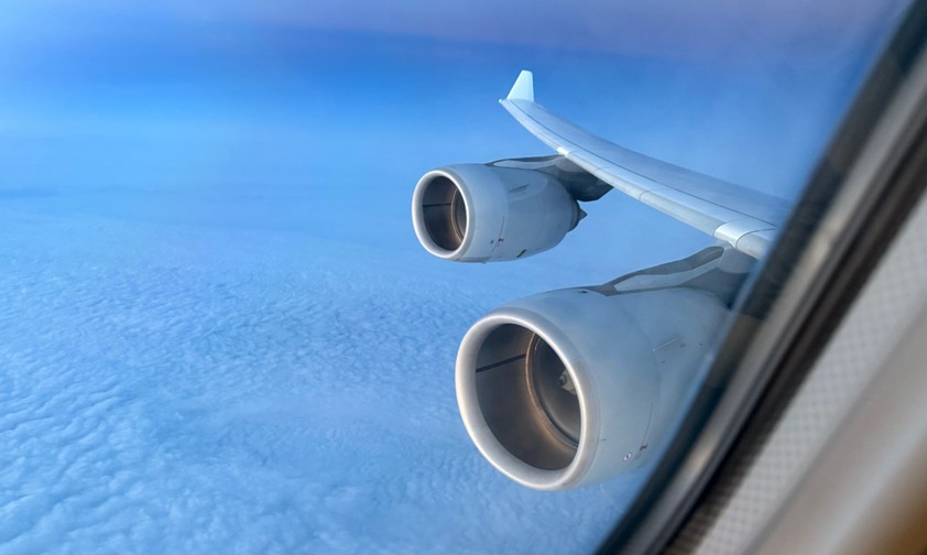 Blick aus dem Airbus A340-600 von Lufthansa: Jetzt ein Bild der Vergangenheit.