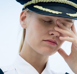 Müde Pilotin: Häufiger als es vorkommen sollte.