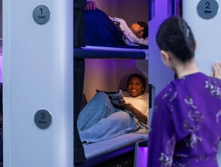 Skynest von Air New Zealand: Jeweils für vier Stunden buchbar.